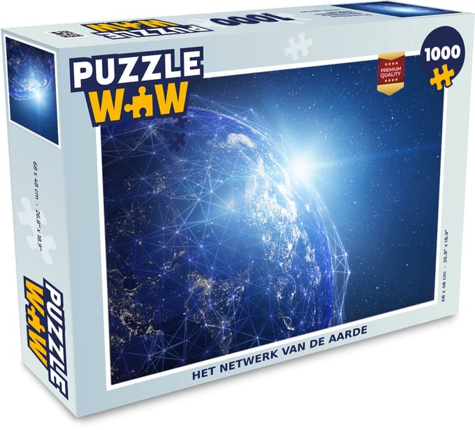 Puzzel Aarde - Netwerk - Licht - Legpuzzel - Puzzel 1000 stukjes volwassenen