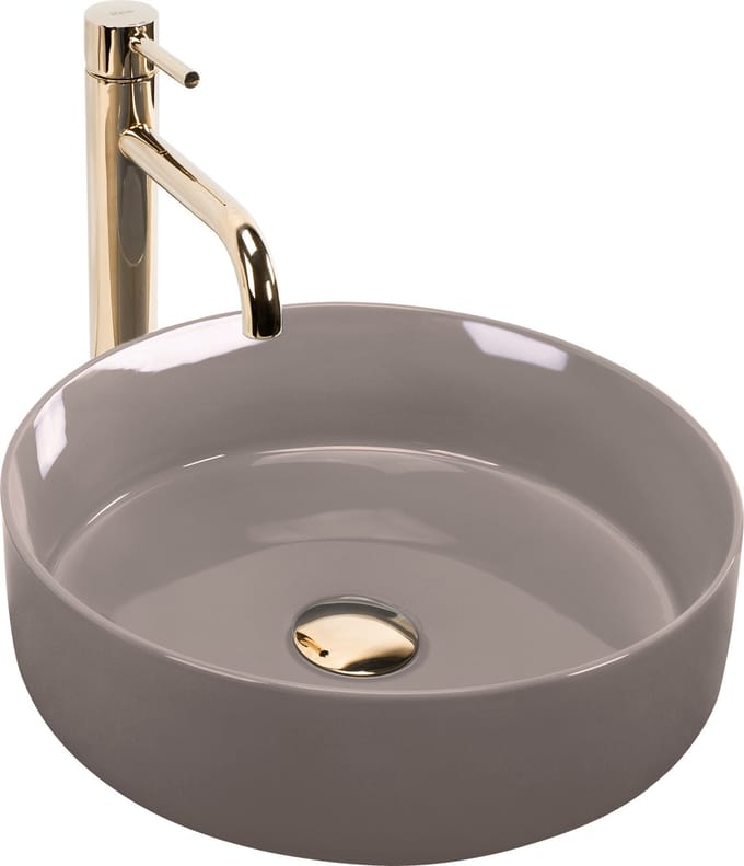 Rea Sami Shiny Opzetwastafel Beige 36X36X11,5Cm