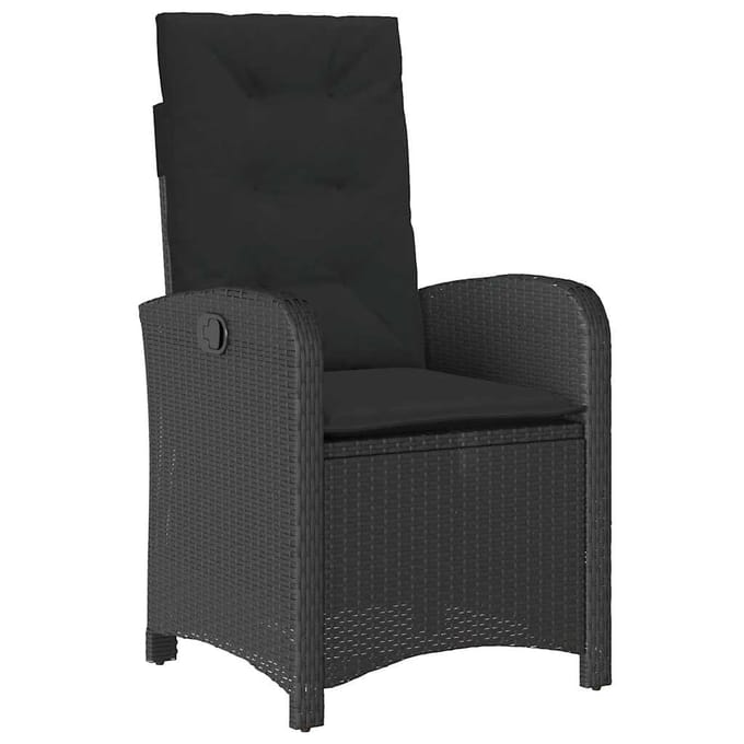 vidaXL - 9-delige - Tuinset - poly - rattan - zwart