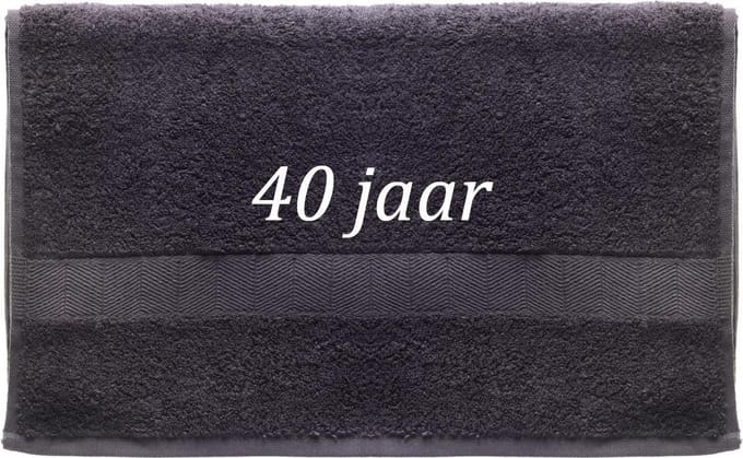 Handdoek - 40 jaar - 100x50cm - Grijs
