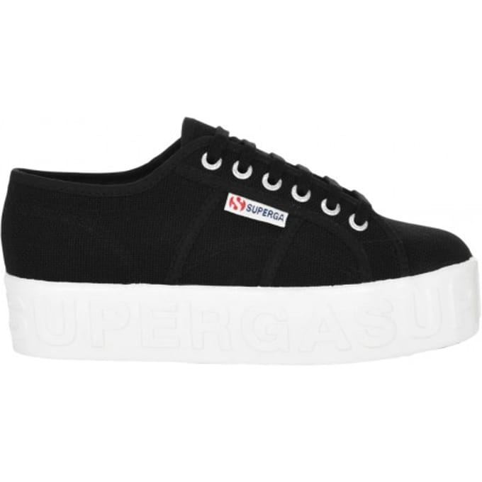 Superga Dames 2790 Logo Sneakers (Zwart)
