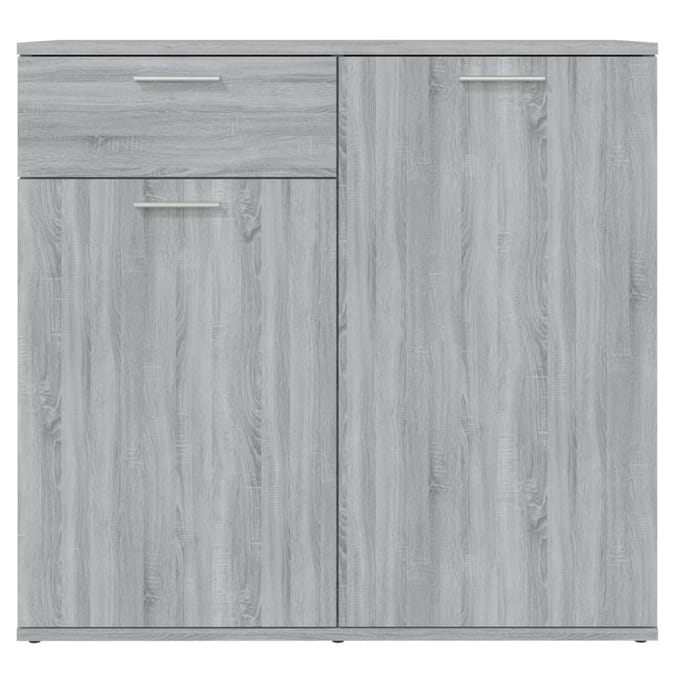 vidaXL - Dressoir - 80x36x75 - cm - bewerkt - hout - grijs - sonoma - eikenkleurig