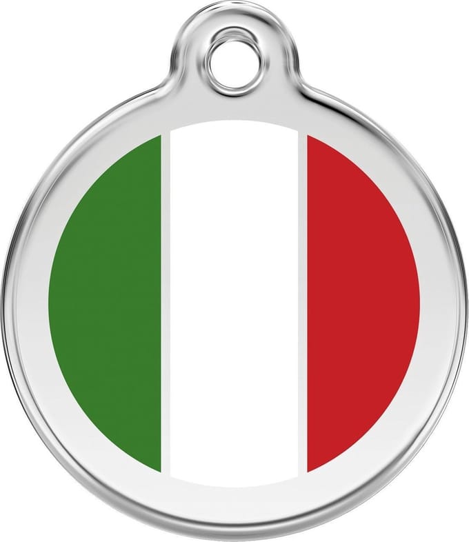 Red Dingo Hondenpenning 20 mm Italië Italiaanse vlag