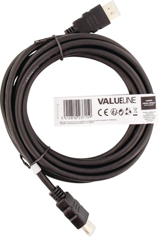 Valueline High Speed HDMI-kabel met ethernet HDMI-connector - HDMI-connector 3 m zwart