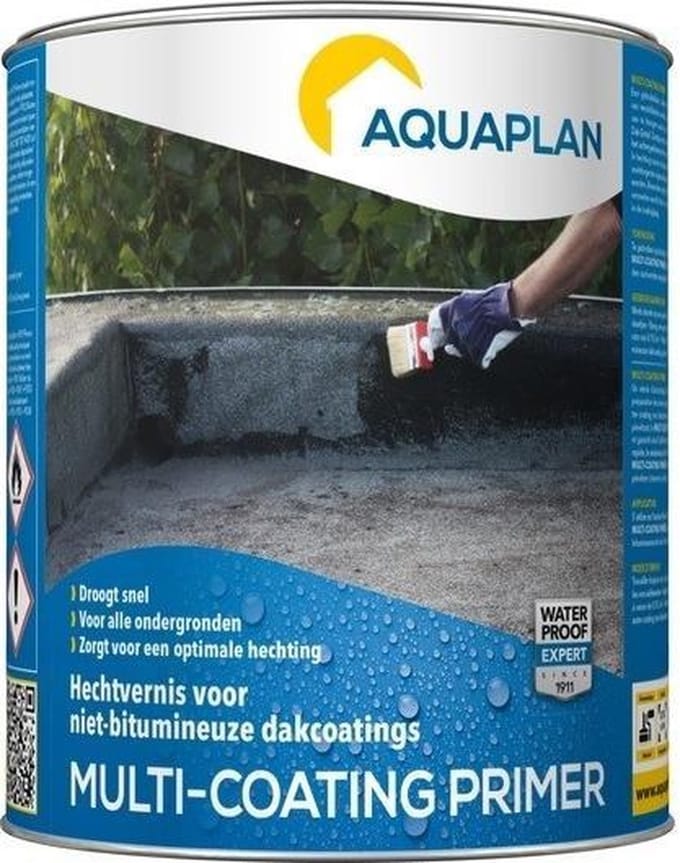 Aquaplan Multi-Coating Primer - hechtvernis voor niet-bitumineuze dakcoatings - 750 ml