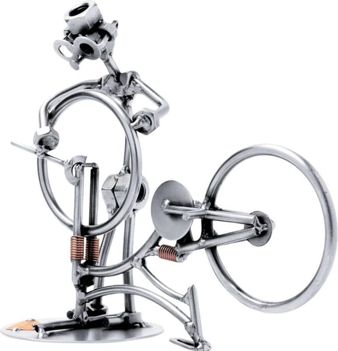 Hinz & Kunst smeedwerkfiguur "fietsenmaker"