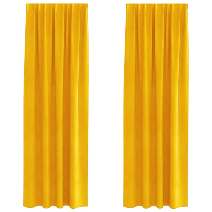 vidaXL - Gordijnen - 2 - st - Mosterdgeel - 140 - x - 260 - cm - fluweel