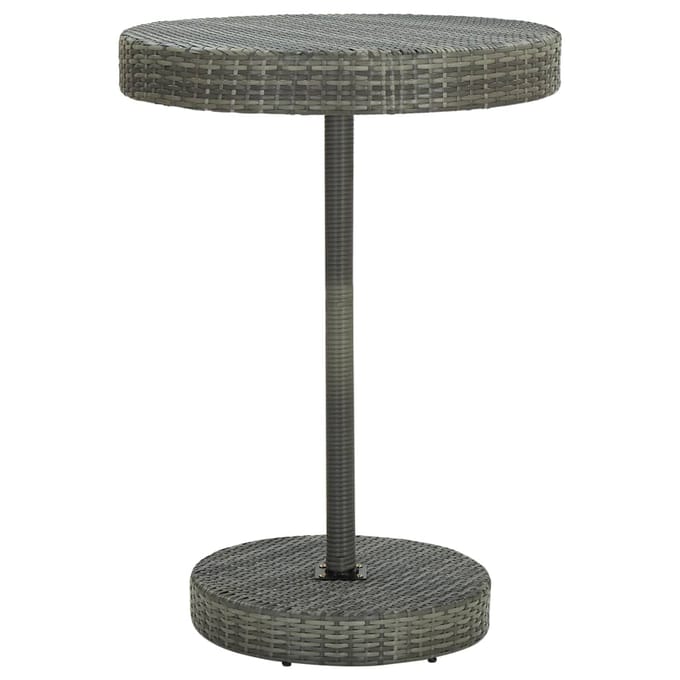 vidaXL - 5-delige - Tuinbarset - poly - rattan - grijs