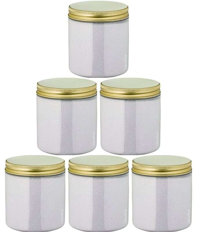 Scrubzout Lavendel - 300 gram - Pot met gouden deksel - set van 6 stuks - Hydraterende Lichaamsscrub