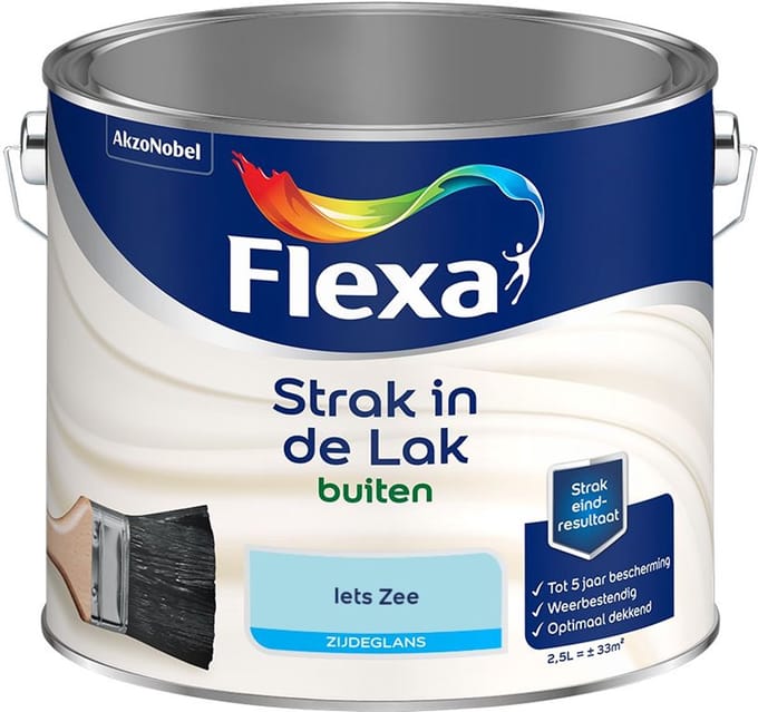 Flexa - Strak In De Lak Buitenlak Zijdeglans - Iets Zee - Mengverf - 2,5 L