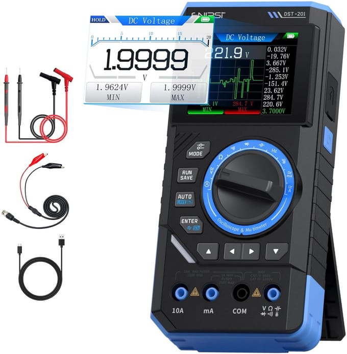 Digitale Multimeter 3IN1 met Oscilloscoop en DDS Generator - 19999 Counts, 1MHz Bandbreedte, 5MSa/s Sample Rate