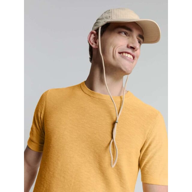 No Excess Pullover Short Sleeve Crewneck Solid Slub Knit Yellow Maat: XL | Sweaters Outlet | Heren | Geel