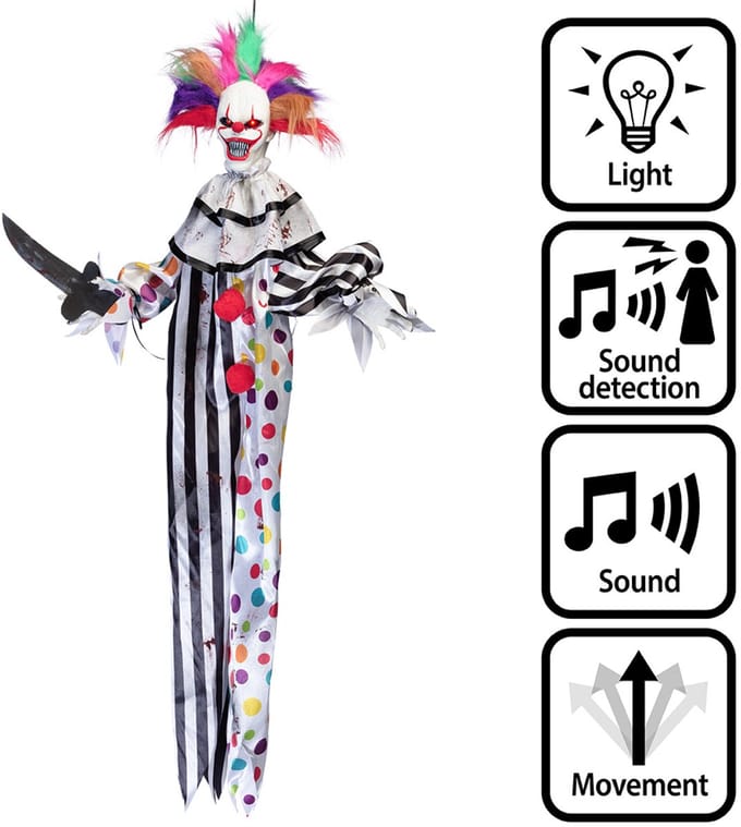 Boland - Decoratie Hungry clown - Horror - Decoratie - Halloween - Spookhuis - Circus - Interactief - Geluid - Bewging - Licht
