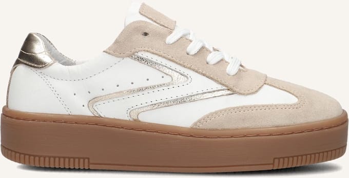 Wysh Dasha Sneakers Meisjes - Leren Sneaker - Beige - Maat 31