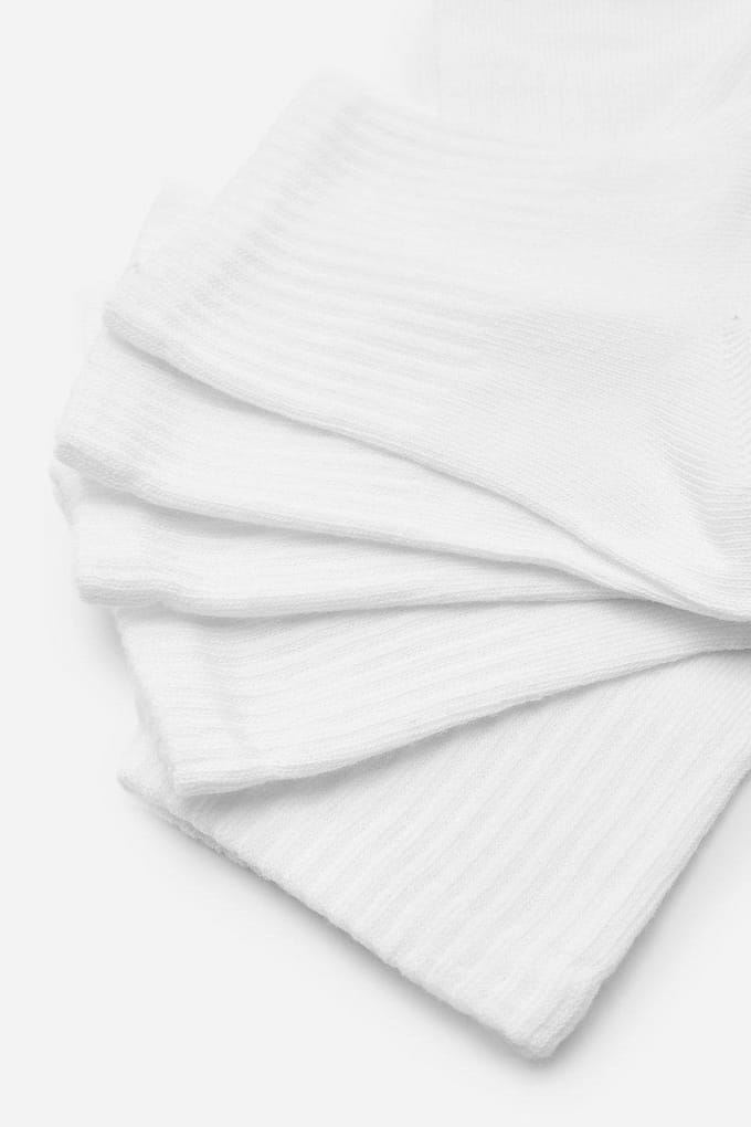 boohoo Dames Plain White 5-pack enkelsportsokken | Wit