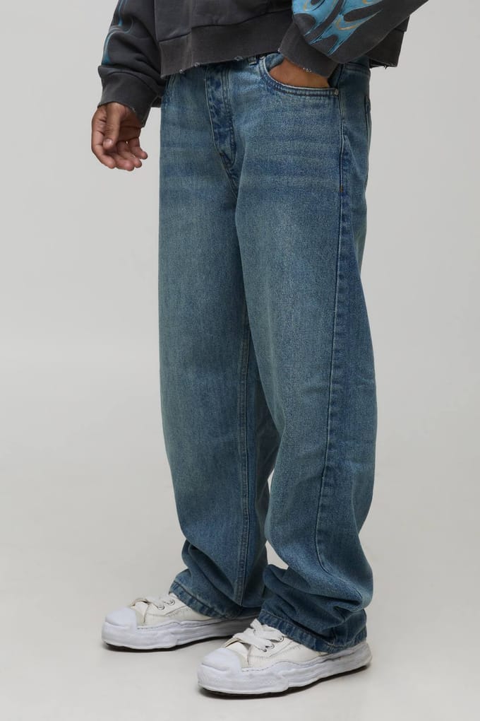 Relaxte rigide gewassen jeans | Vintage Blue | Size 36R