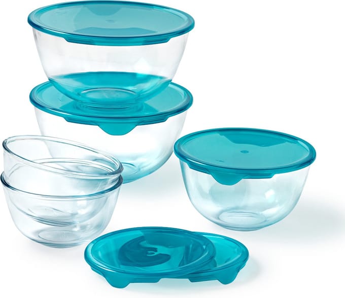 Pyrex - Prep & Store Mengkom met Deksel 5-Delig - Transparant - Borosilicaatglas