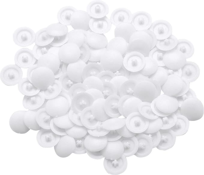 WiseGoods Luxe Plastic Schroef Cover Set - Doppenset - Dop Meubels - Afdekdopjes Schroeven - Accessoires - Klussen - 17mm - Wit