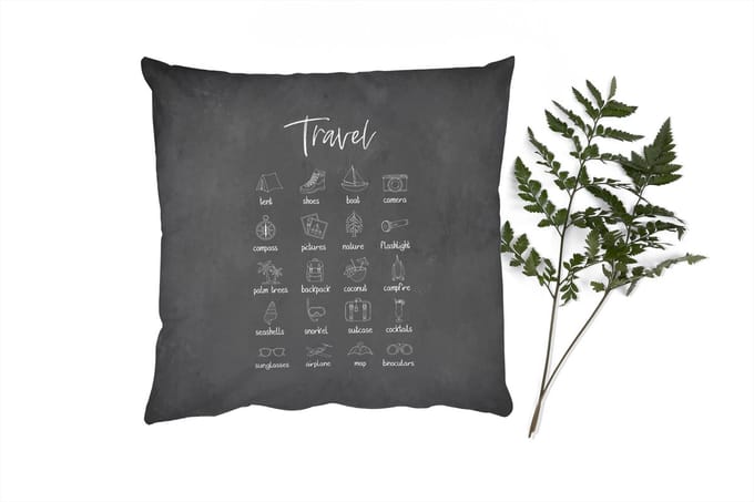 Sierkussens - Kussentjes Woonkamer - 45x45 cm - Spreuken - Quotes - Travel - Boot - Camera