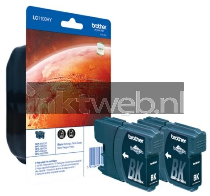 Brother LC-1100HY 2-pack zwart (Origineel Hoge Capaciteit)