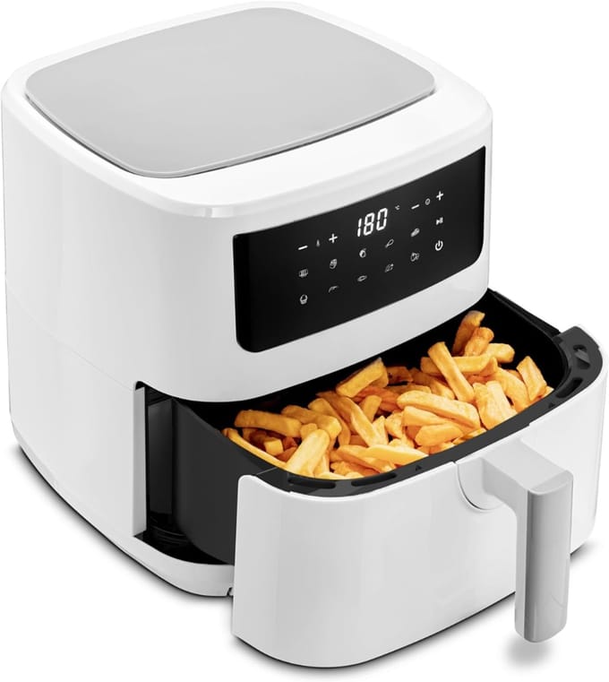Zyrex® Mini airfryer - Airfryer - Airfryer klein - Wit - ‎ ‎40cm x 33cm x 33 cm