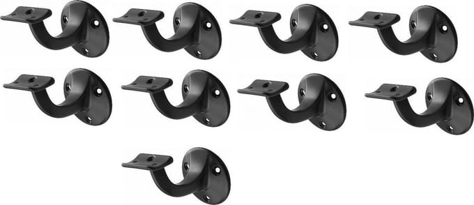 Leuninghouder zwart 65mm - Opschroef - Hol zadel  Hermeta - 3500-70 - 9 stuks
