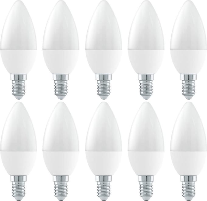 LED kaarslamp E14 warmwit 3000K - 6W - mat glas - 10 stuks