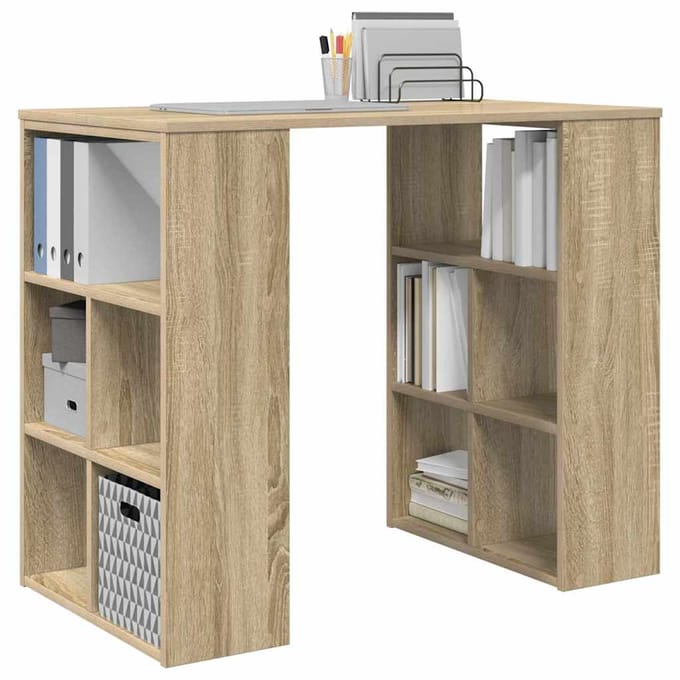 vidaXL - Bureau - Sonoma - Eik - Bewerkt - hout - 90 - x - 50 - x - 75 - cm