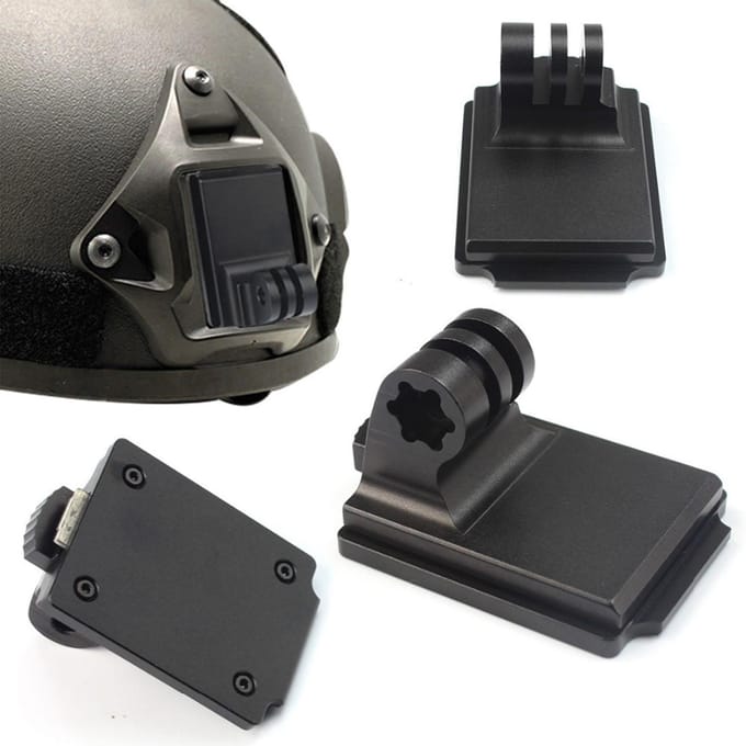 Sportcamera Helm Vaste Mount Aluminiumlegering Actiecamera Helm Vaste Basis Houder Adapter voor black