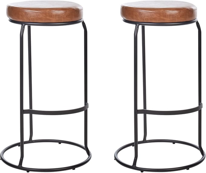 MILROY - Barkruk set van 2 - Bruin - Kunstleer
