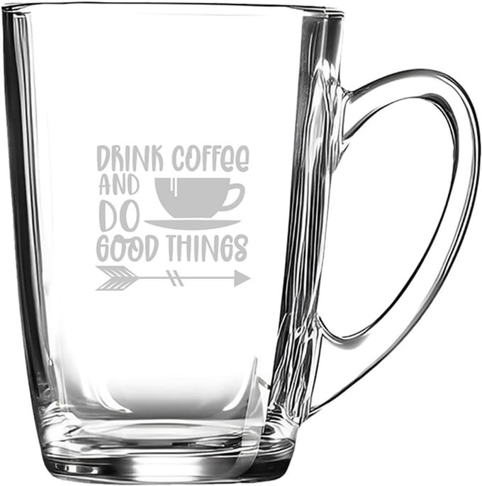 Gegraveerde Koffieglas 32cl Drink coffee and do good things