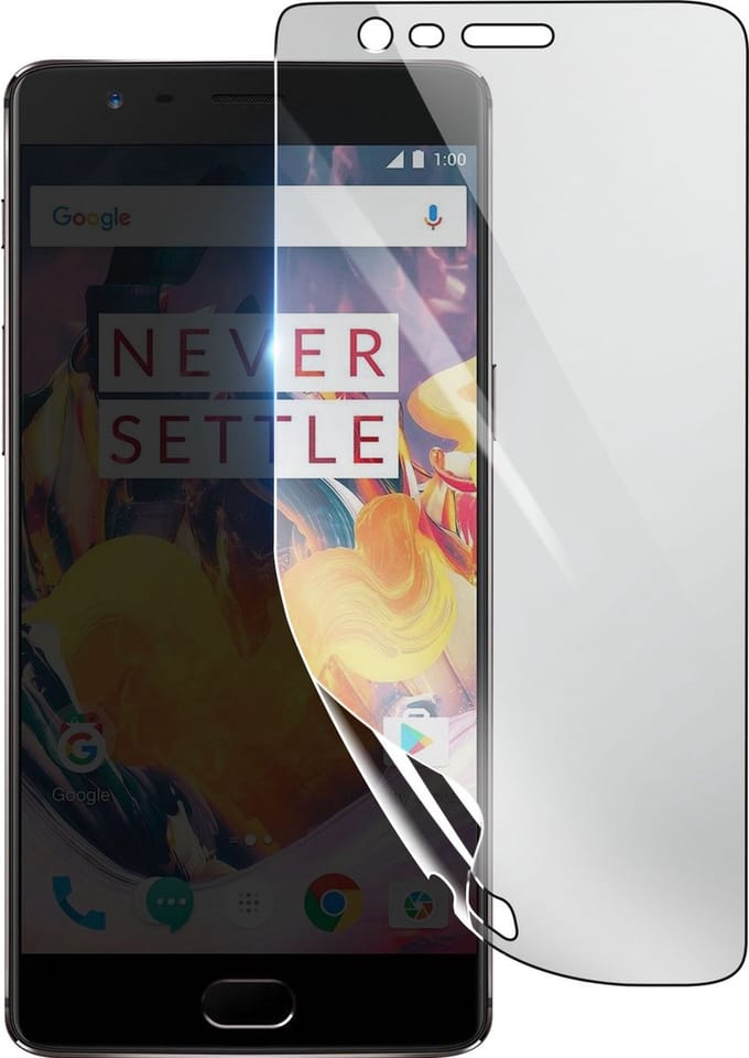 3mk, Geschikt voor Oneplus 3T, Schokbestendige Hydrogel Screenprotector, Transparant