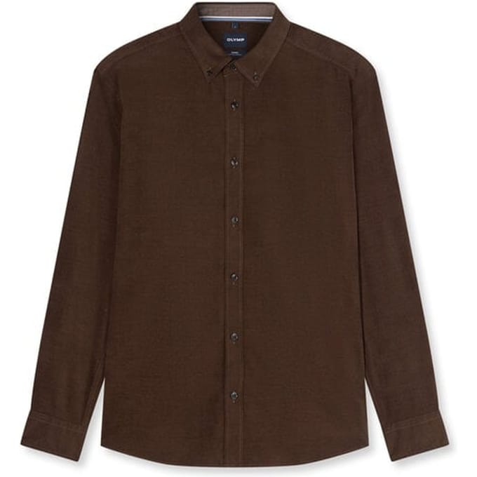 OLYMP Casual Overhemd, Regular Fit, Button-down, Bruin