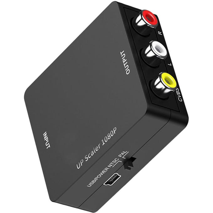 HD Multimedia Interface naar AV Converter 1080P Plug and Play RCA Geluid Video Adapter voor PS5 Set Top zwart