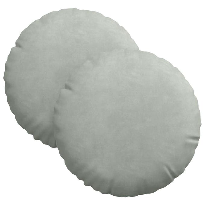 vidaXL - Zitkussens - 2 - st - Fluweel - Lichtgrijs - Ø30 - x - 13 - cm