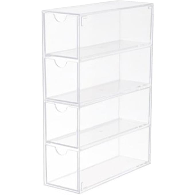 4 Laden Opbergdoos voor Brillen Transparant Acryl Stapelbare Zonnebril Display Houder white