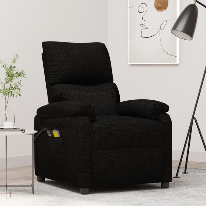 vidaXL - Massagestoel - elektrisch - stof - zwart