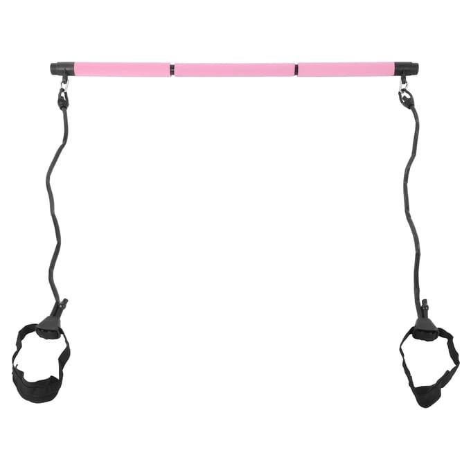 3 Delen Verstelbare Pilates Bar Draagbare Pilates Trainingsstok Bodybuilding Puller roze