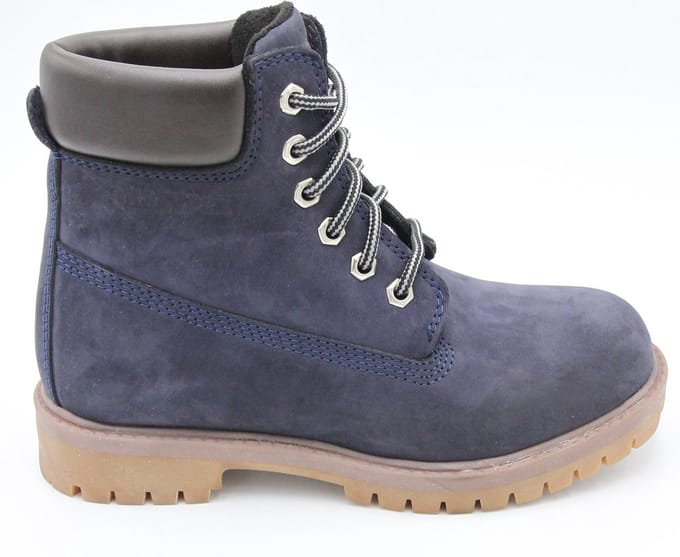 Schoenen- Veterboots 6 Inch - Echt leer - Blauw 36