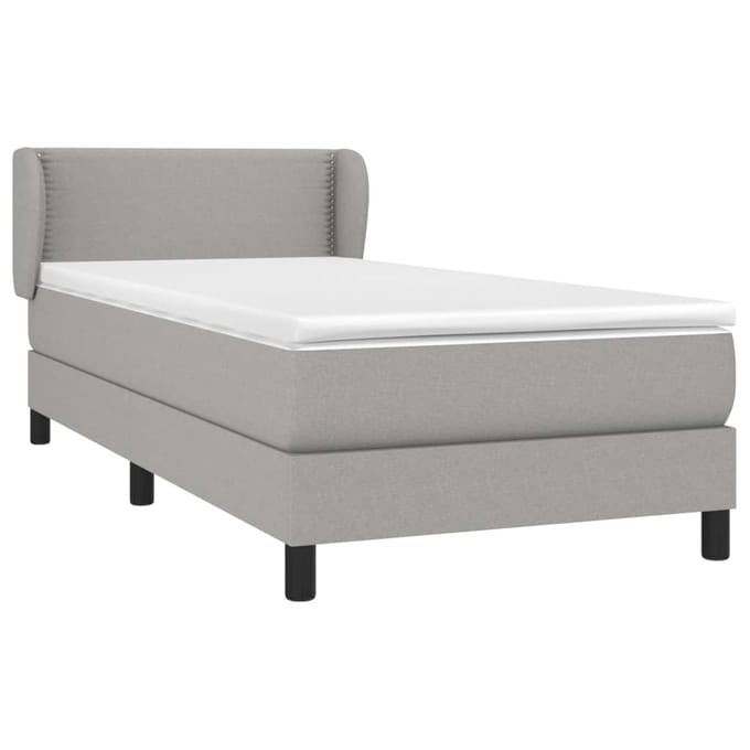 vidaXL - Boxspring - met - matras - stof - lichtgrijs - 80x200 - cm