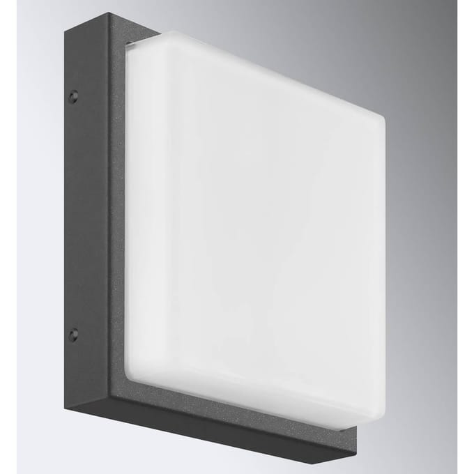 LCD Buitenwandlamp Ernest, grafiet, 25 x 25 cm, E27, roestvrij staal