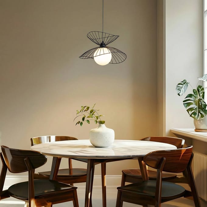 ROYALTECH Hanglamp Vertigo, zwart, glas/metaal, E27, Ø 50 cm