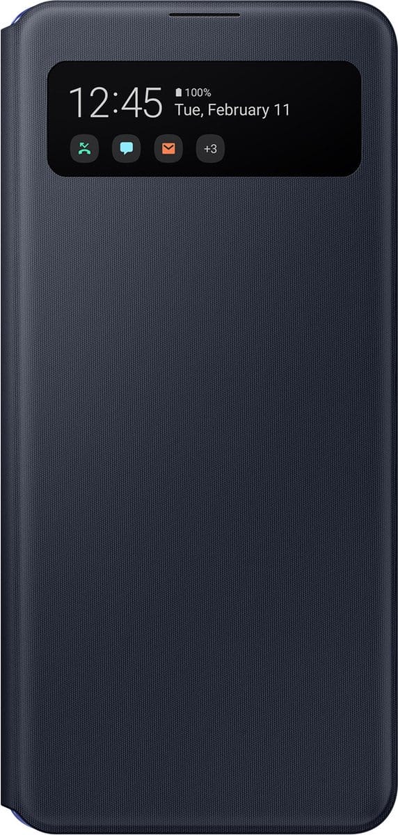 Samsung S View Wallet hoesje - Samsung Galaxy A41 - Zwart