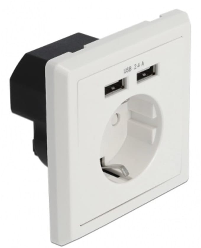 Muurbus met 2 x USB Type-A laadpoort 2.4 a