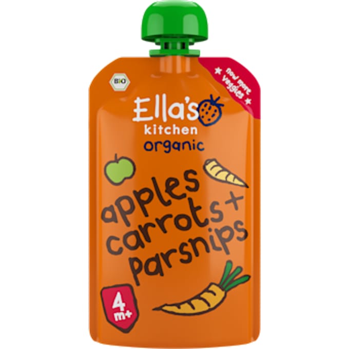 Knijpfruit appel, wortel+pastinaak 4m+