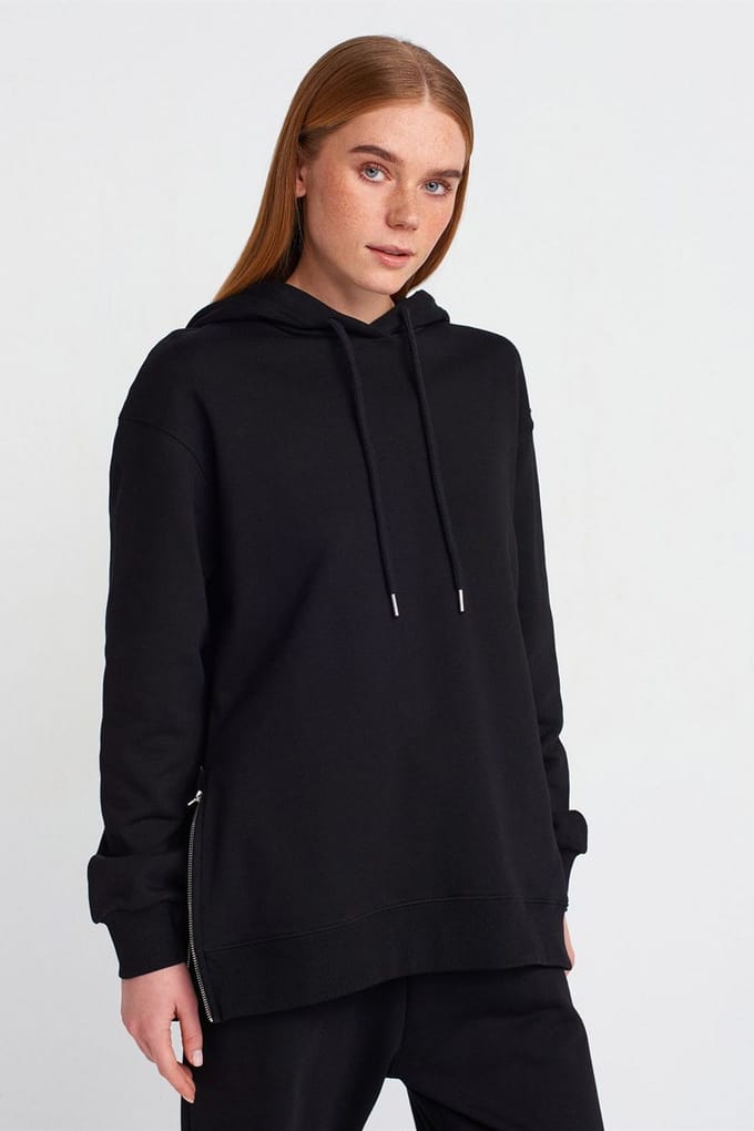 Oversized Katoenen Zip-Front Hoodie