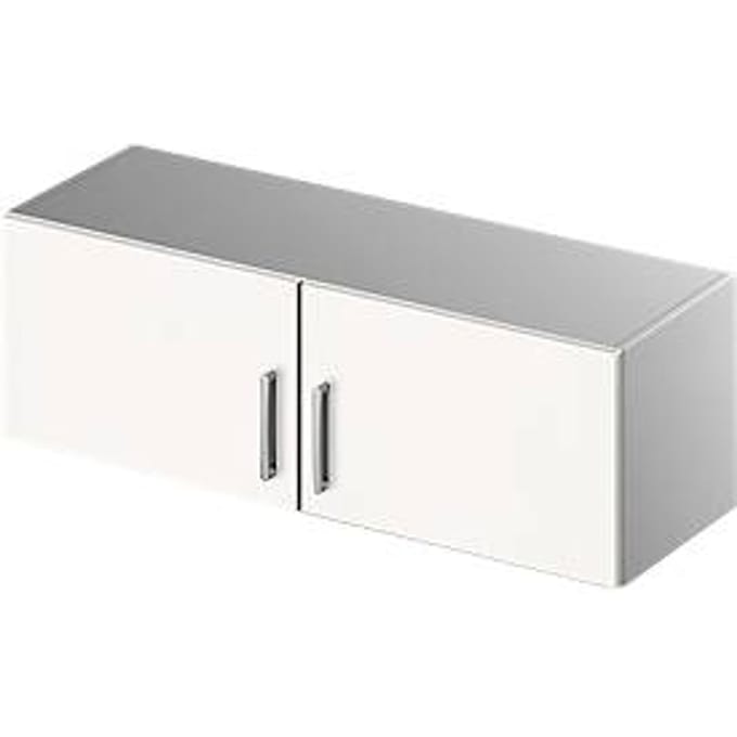 Schäfer Shop Genius Opzetkast TETRIS SOLID, stalen romp, 1 ordnerhoogte, B 1200 mm, wit/blank aluminium