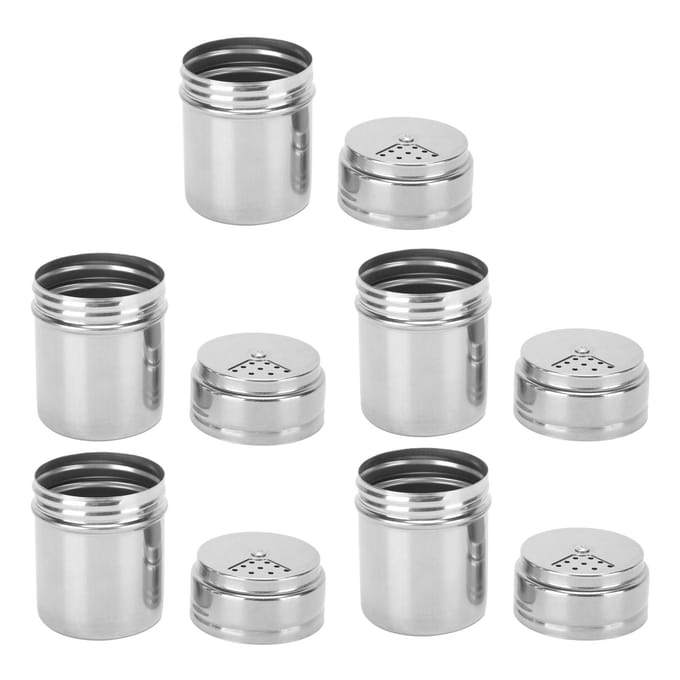 5 STUKS Kruidenfles RVS Kruidenstrooier met Draaideksel Keukenhulpje BBQ-tool white