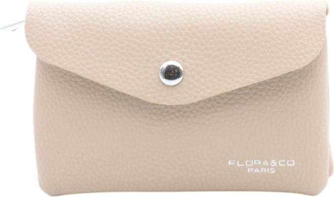 Flora & Co - Dames Portemonnee - Portefeuille - Beurs - Wallet - met rits - beige