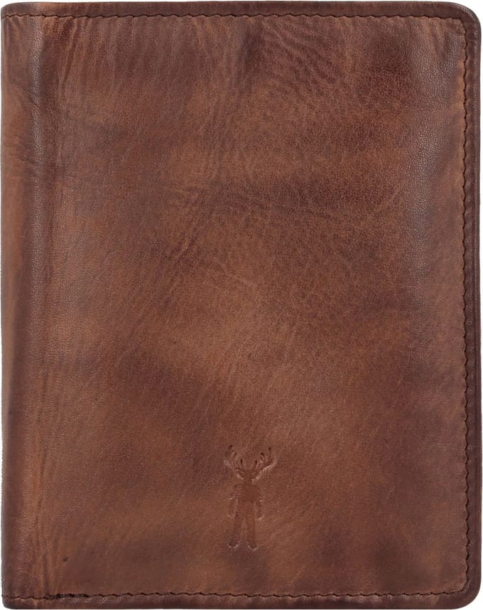Jack Kinsky Nelson Portemonnee RFID Leer 10 cm - Jongens - Staand formaat - mokka